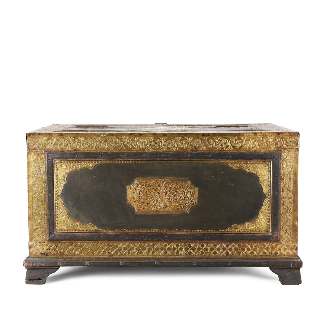 Back Of Antique Indian Shekhawati Trousseau Box | Indigo Antiques