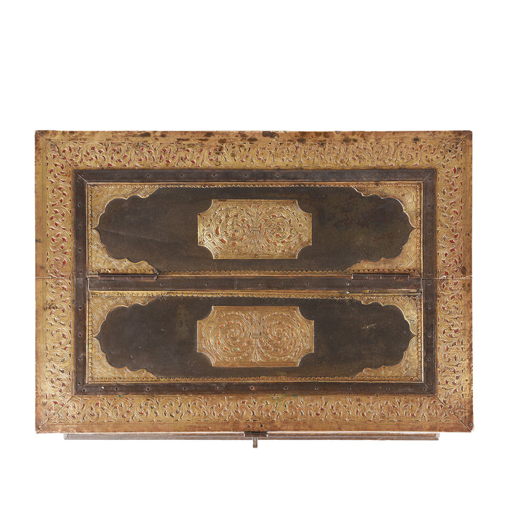 Top Down View Of Antique Indian Shekhawati Trousseau Box | Indigo Antiques
