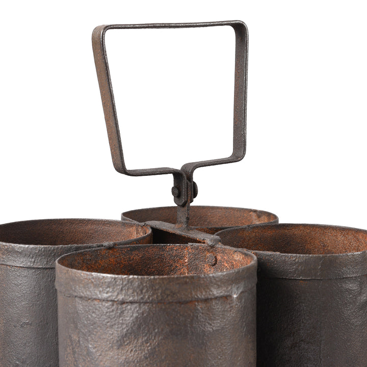 Detail From Vintage 4 Way Iron Bottle Carrier - Ca 1950 | Indigo Antiques
