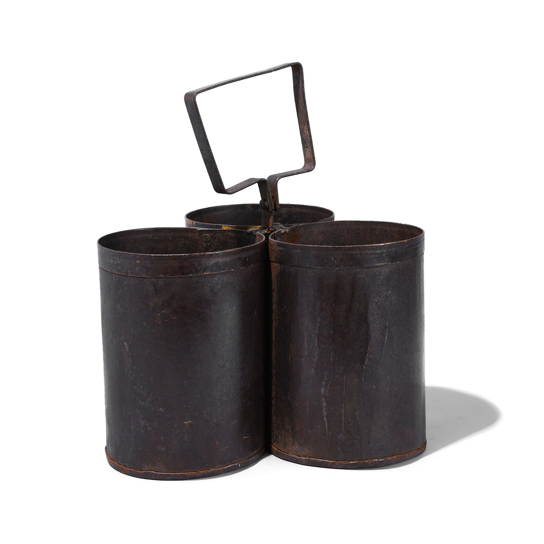 Vintage Indian 3 Way Iron Bottle Carrier | Indigo Antiques
