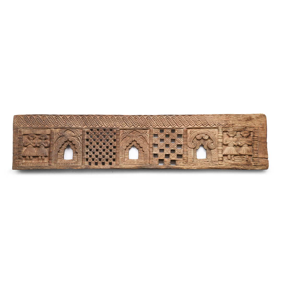 Antique Indian Carved Cedar Tribal Panel  | Indigo Antiques