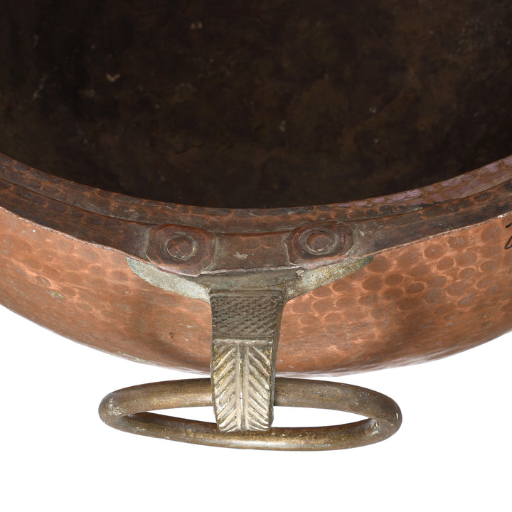 Handle Detail From Antique Copper Water Pot From Kerala  | Indigo Antiques