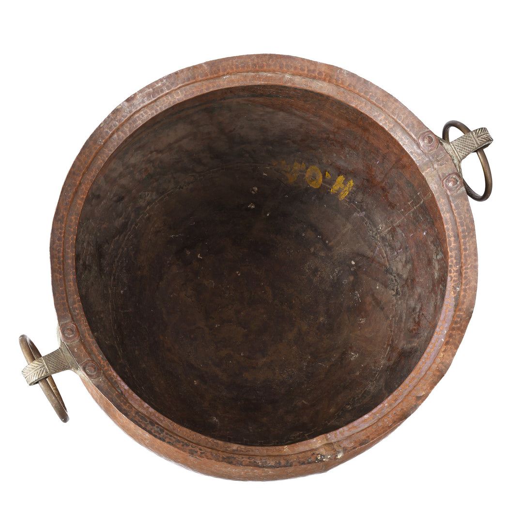 Interior Of Antique Copper Water Pot From Kerala  | Indigo Antiques
