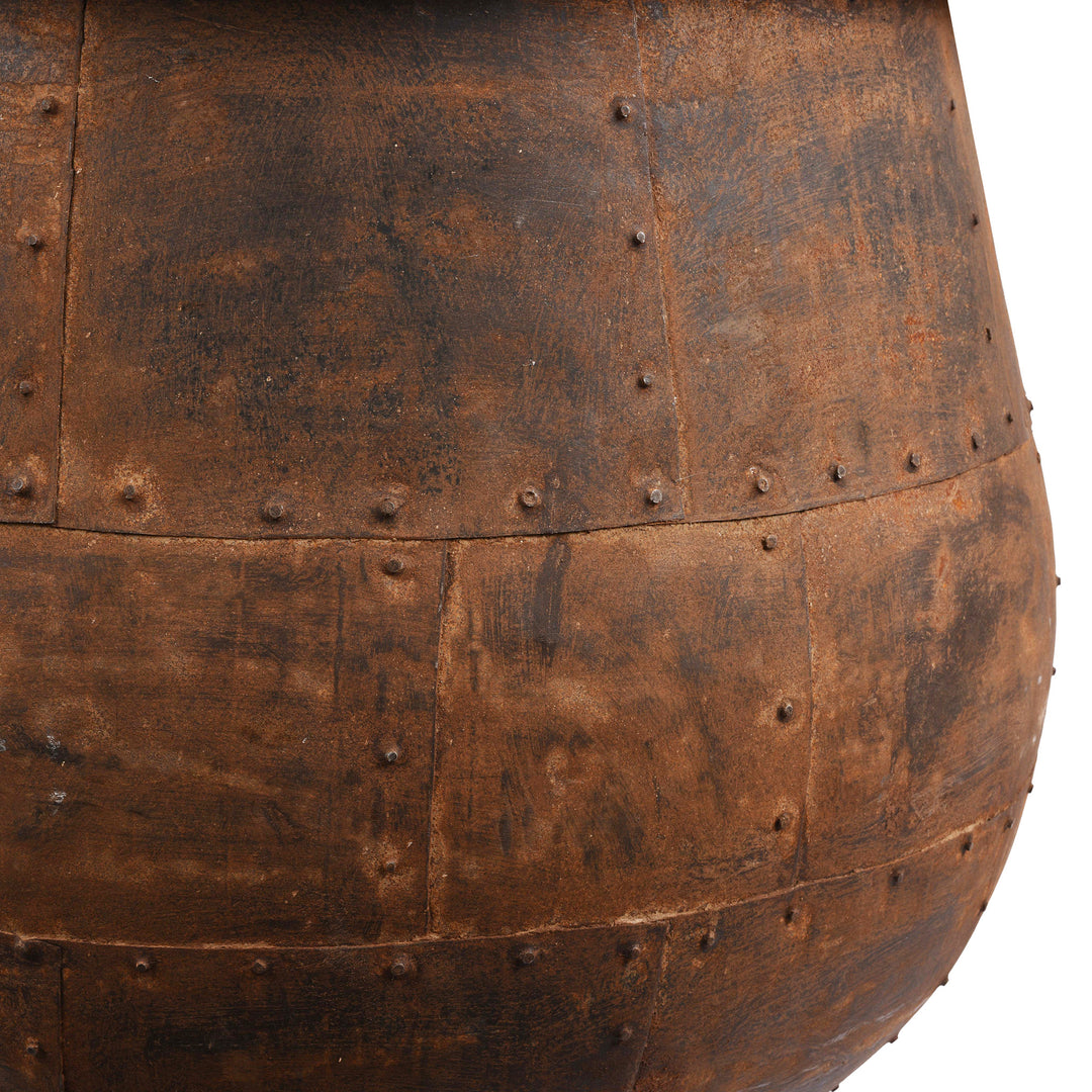 Detail From Iron Indian Water Pot For Planter | Indigo Antiques