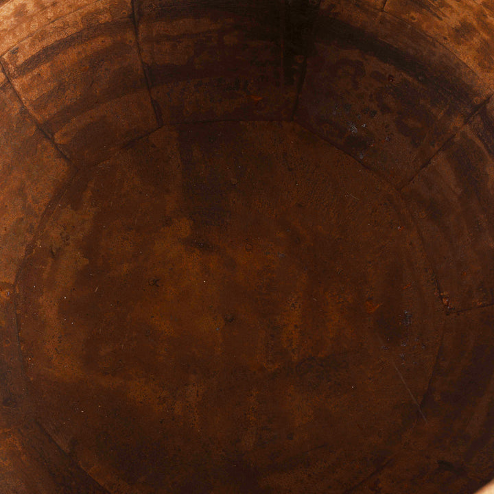 Interior of Iron Indian Water Pot For Planter | Indigo Antiques