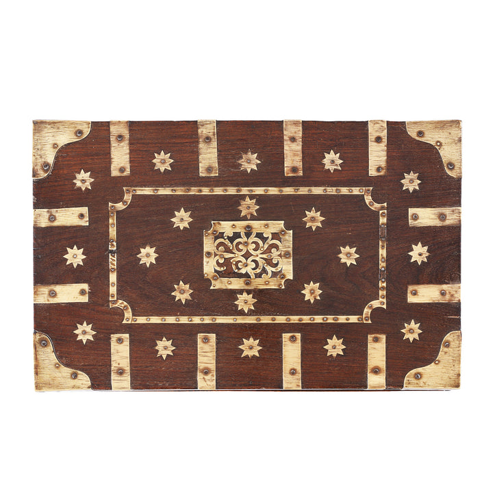 Top Down View Of Antique Carved Malabar Chest From Kutch | Indigo Antiques
