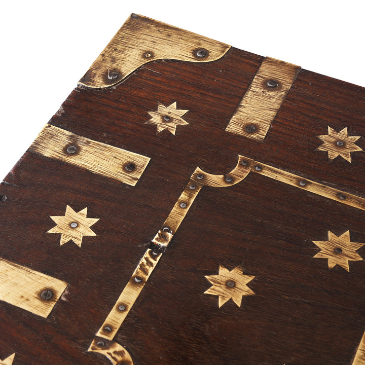Top Corner Detail From Antique Carved Malabar Chest From Kutch | Indigo Antiques