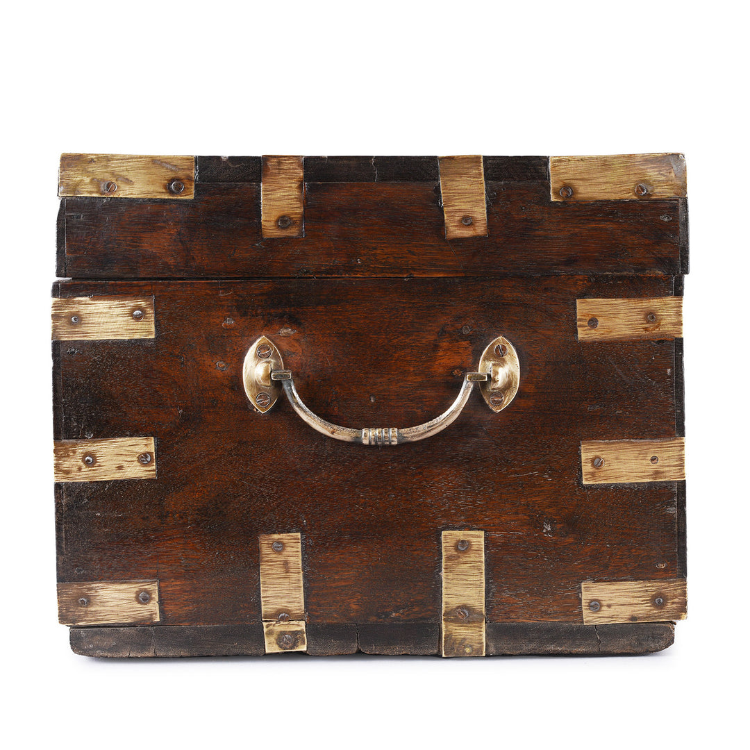 Side View Of Antique Carved Malabar Chest From Kutch | Indigo Antiques