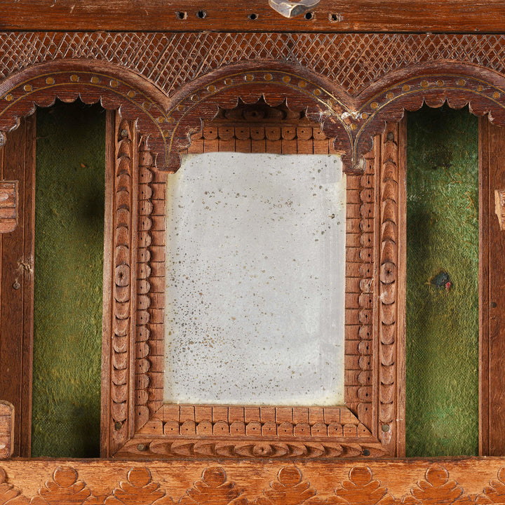 Mirror Detail From Antique Brass Bound Burmese Military Chest | Indigo Antiques