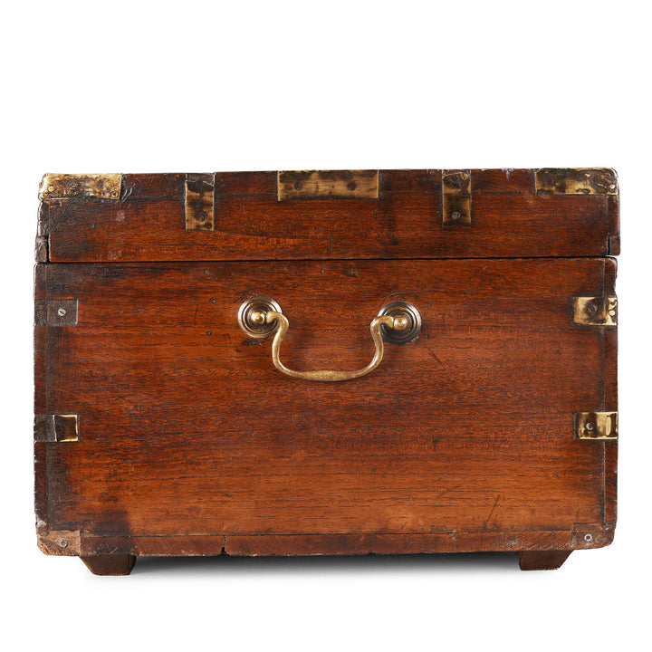 Side Of Antique Brass Bound Burmese Military Chest | Indigo Antiques