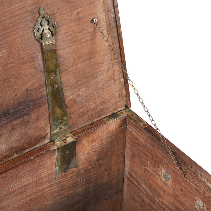 Chain Detail From Antique Carved Malabar Chest From Kutch | Indigo Antiques