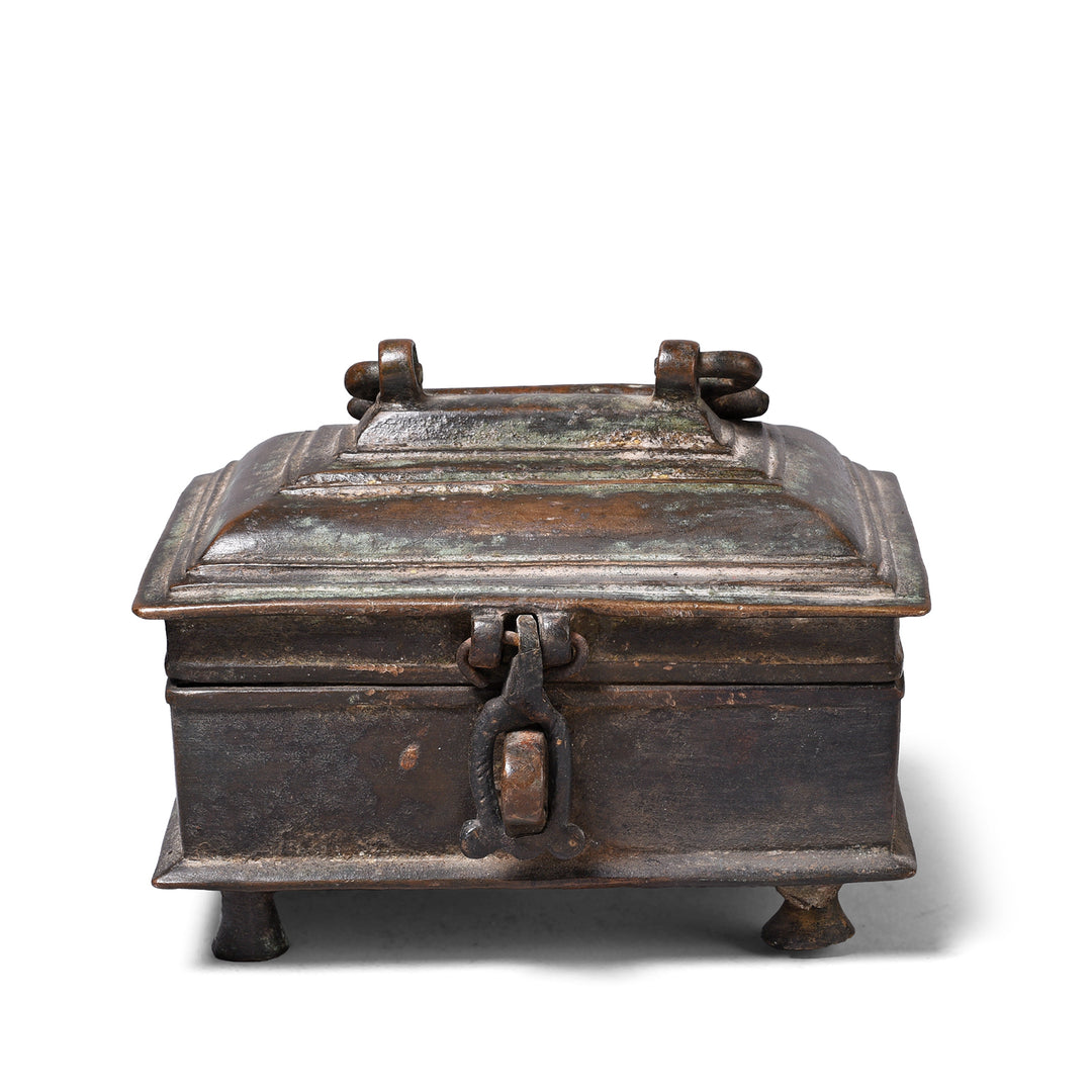 Antique Brass Dhokra Work Money Box  From Orissa | Indigo Antiques