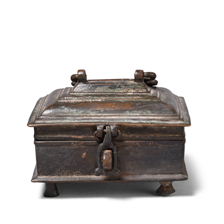 Antique Brass Dhokra Work Money Box  From Orissa | Indigo Antiques