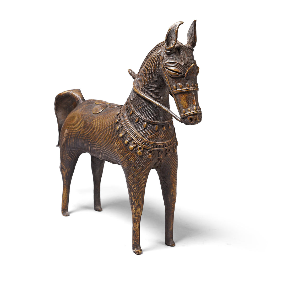 Vintage Dhokra Tribal Brass Tribal Horse | Indigo Antiques