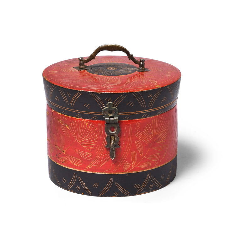 Antique Lacquer Indian Scratchwork Lacquer Pot | Indigo Antiques