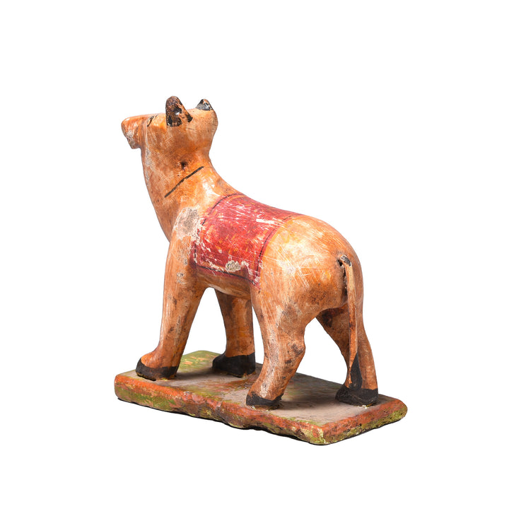 Rear View Of Vintage Painted Cow Toy From Gujarat | Indigo Antiques