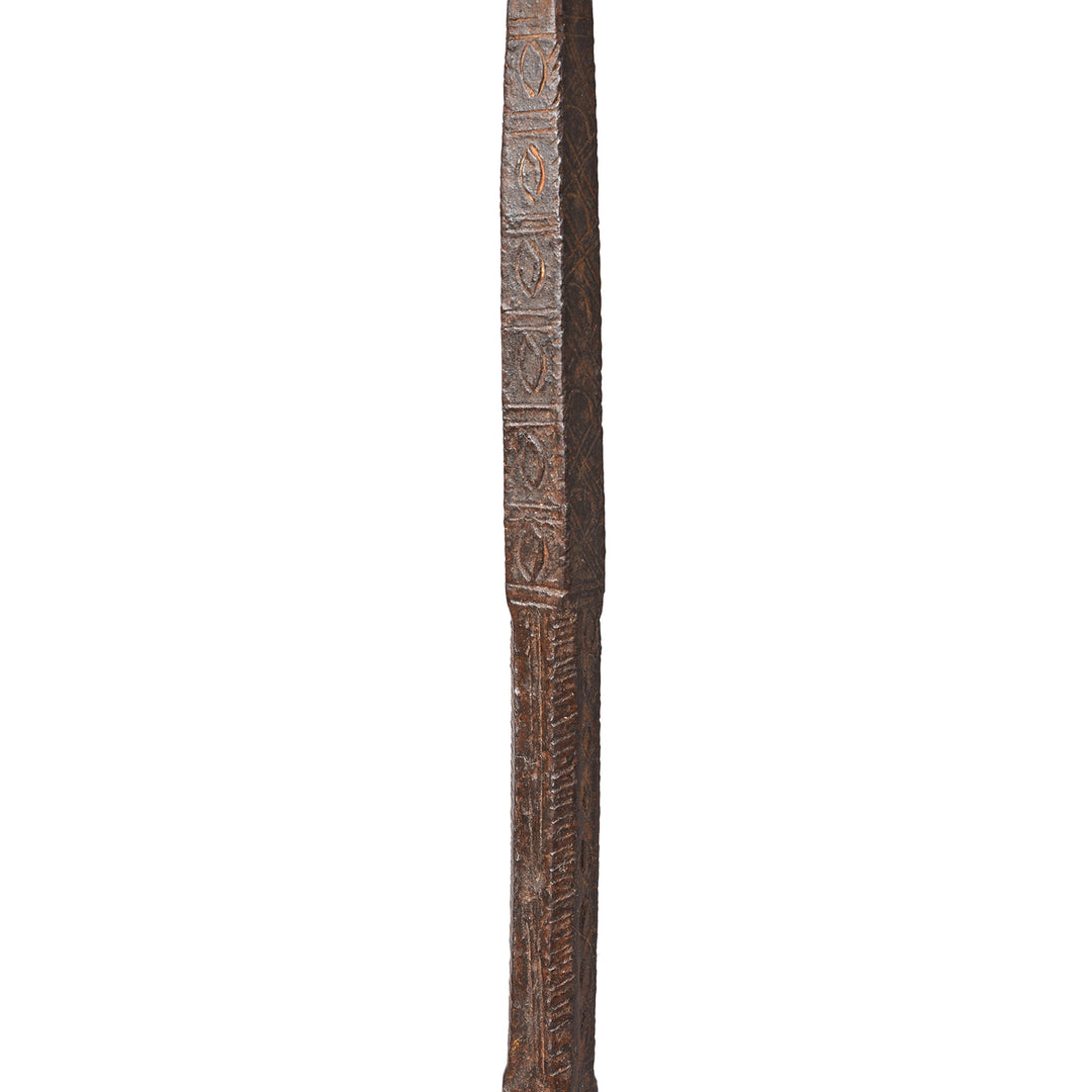 Etching Detail From Antique Indian Iron Opium Retort From Rajasthan | Indigo Antiques