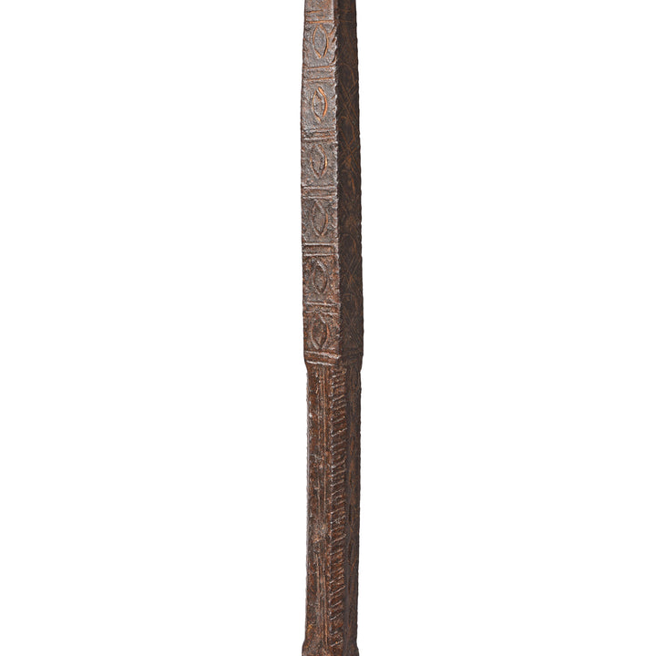 Etching Detail From Antique Indian Iron Opium Retort From Rajasthan | Indigo Antiques