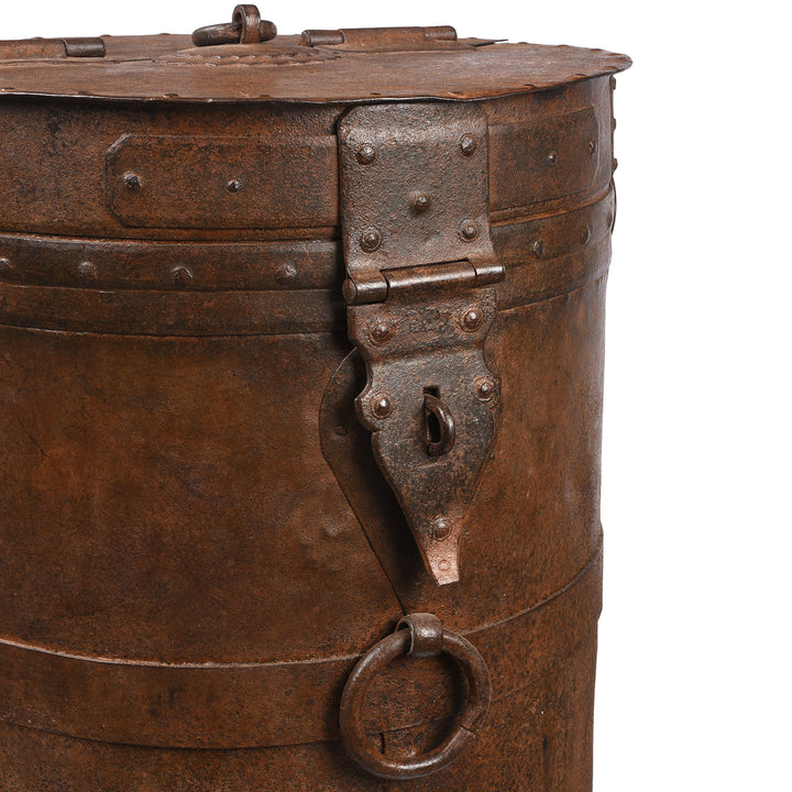 Latch Detail From Antique Iron Grain Storage Bin From Kutch - Ca 1920 | Indigo Antiques