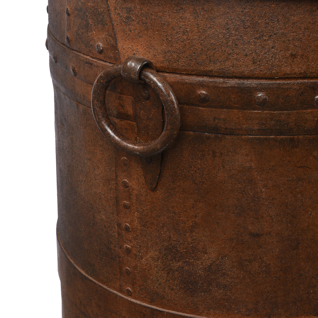 Handle Detail From Antique Iron Grain Storage Bin From Kutch - Ca 1920 | Indigo Antiques