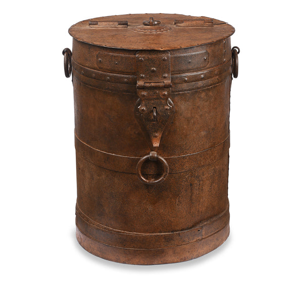 Iron Grain Storage Bin From Kutch - Ca 1920 Iron Grain Storage Bin From Kutch - Ca 1920