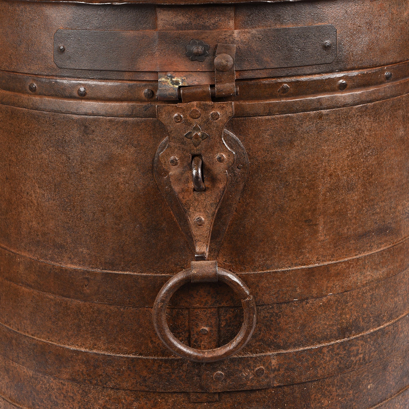Detail From Iron Grain Storage Bin From Kutch | Indigo Antiques