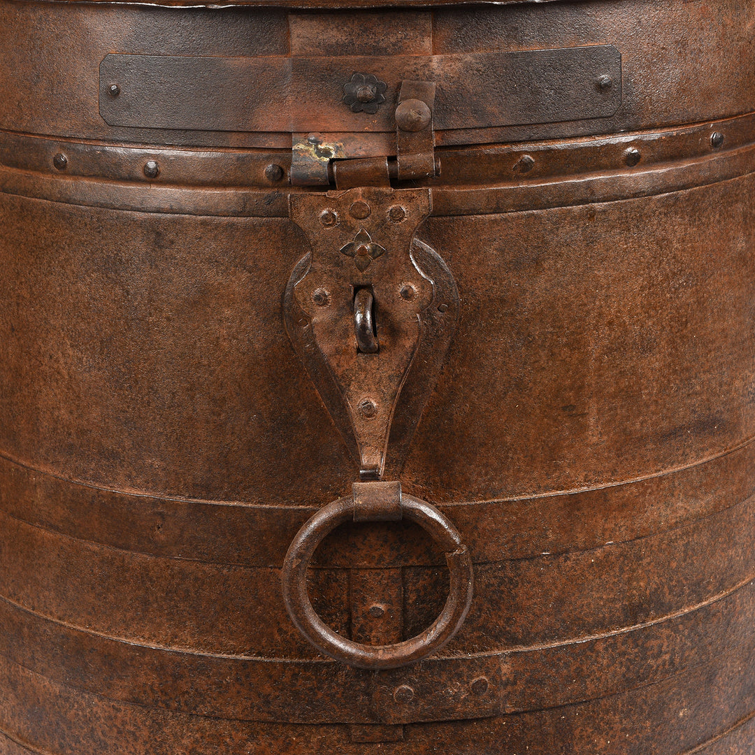 Detail From Iron Grain Storage Bin From Kutch | Indigo Antiques
