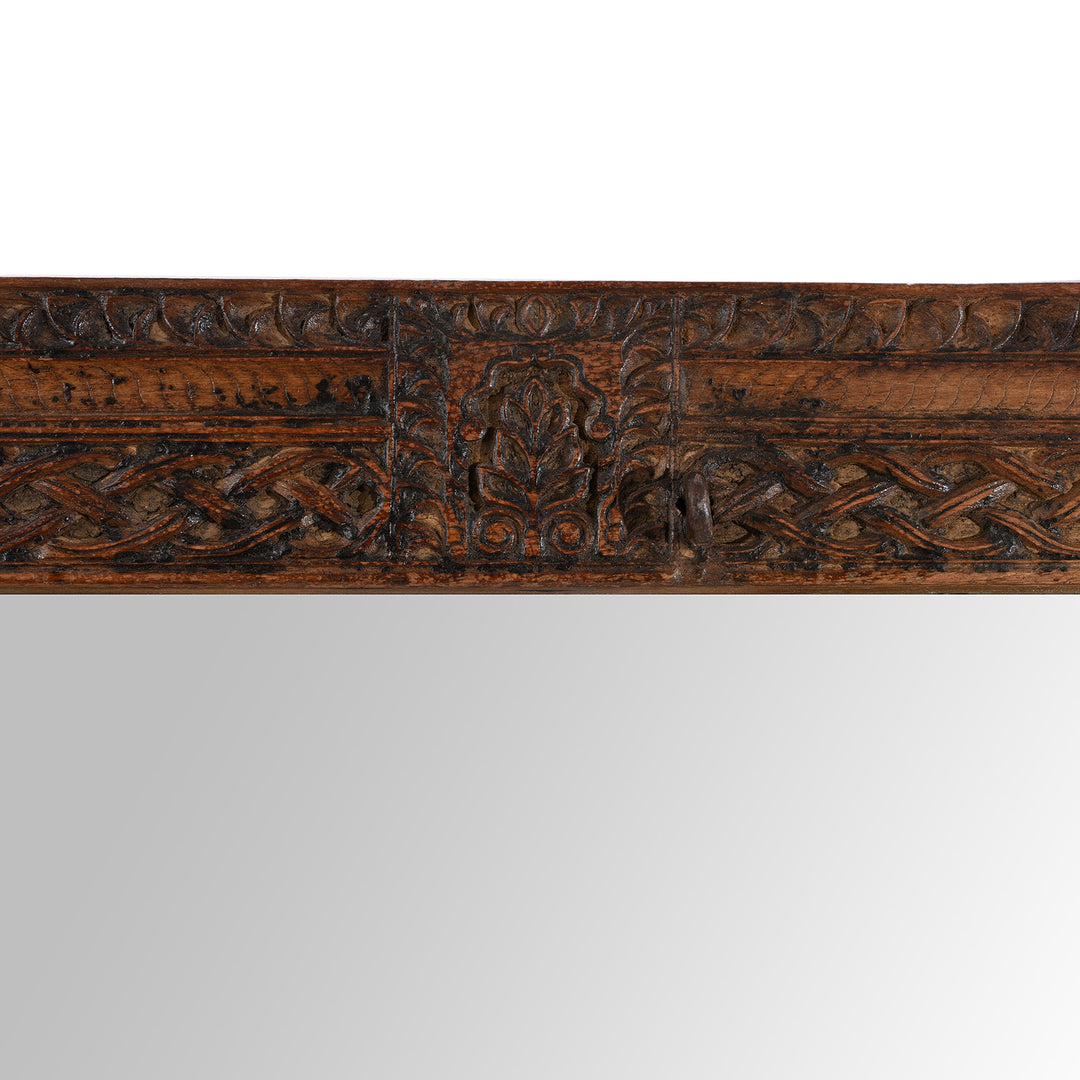 Detail From Carved Teak Door Mirror From Uttar Pradesh - 19th Century | Indigo Antiques