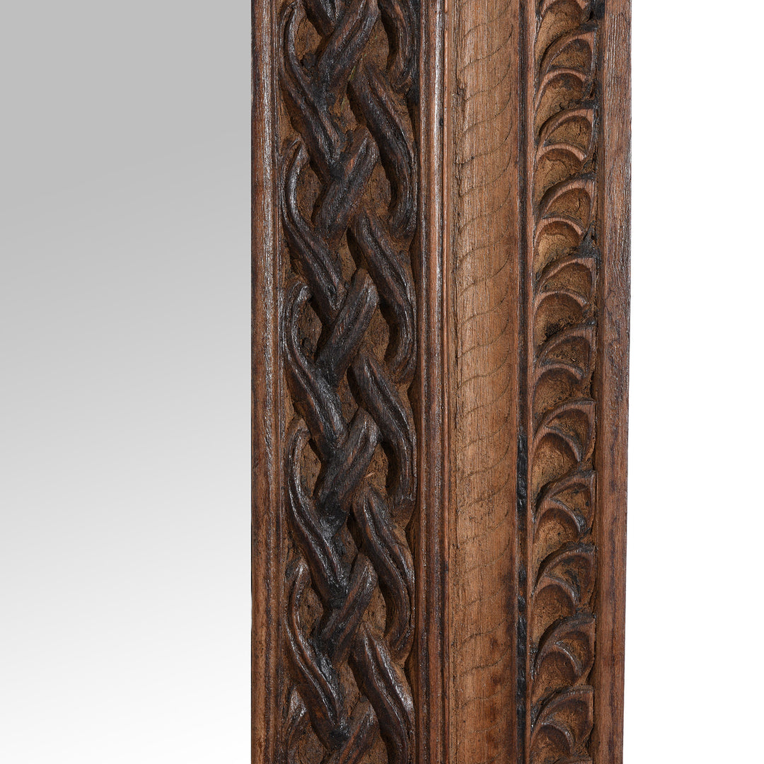 Knot Detail From Carved Teak Door Mirror From Uttar Pradesh - 19th Century | Indigo Antiques