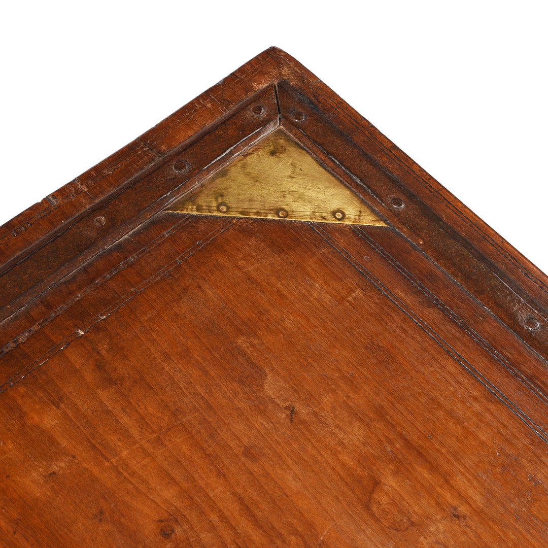 Top COrner Detail From Square Roheda Bajot Low Table From Shekhawati  | Indigo Antiques