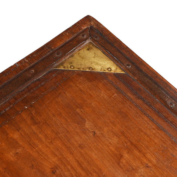 Top COrner Detail From Square Roheda Bajot Low Table From Shekhawati  | Indigo Antiques