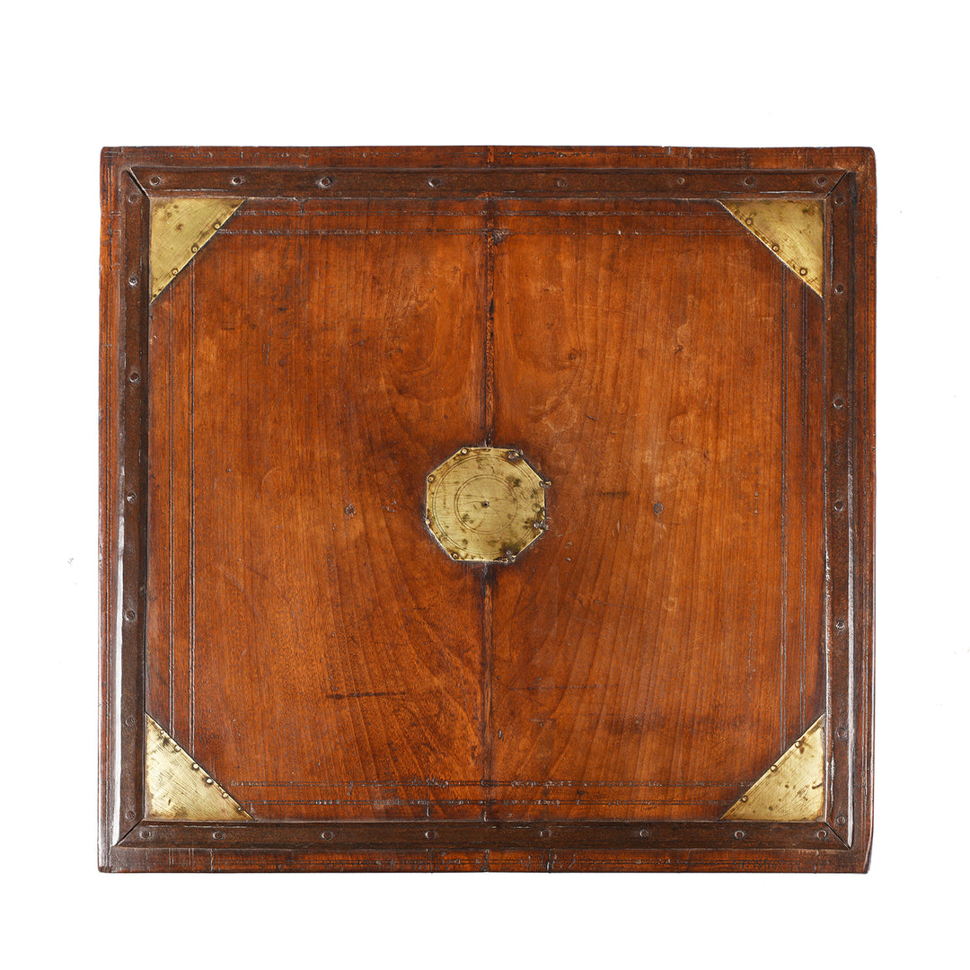 Top Down View Of Square Roheda Bajot Low Table From Shekhawati  | Indigo Antiques
