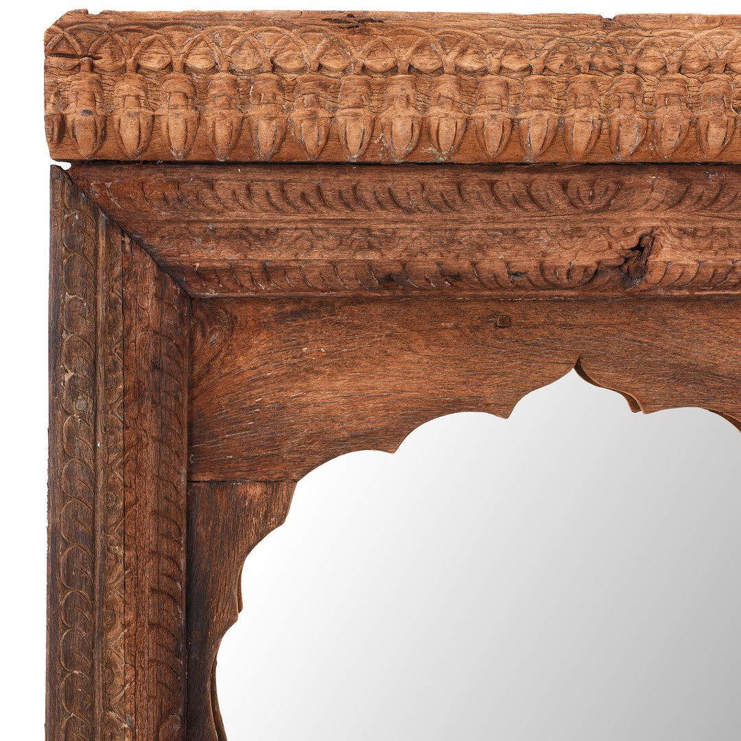 Corner Detail From Indian Mirror Made From An Old Teak Window | Indigo Antiques