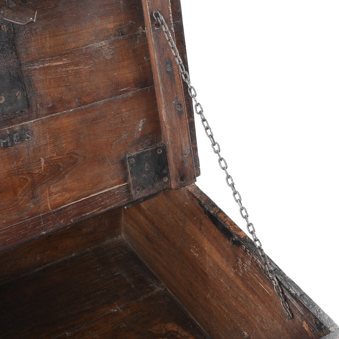 Chain Detail From Antique Indian Iron Bound Teak Ammunition 'Limber' Chest | Indigo Antiques