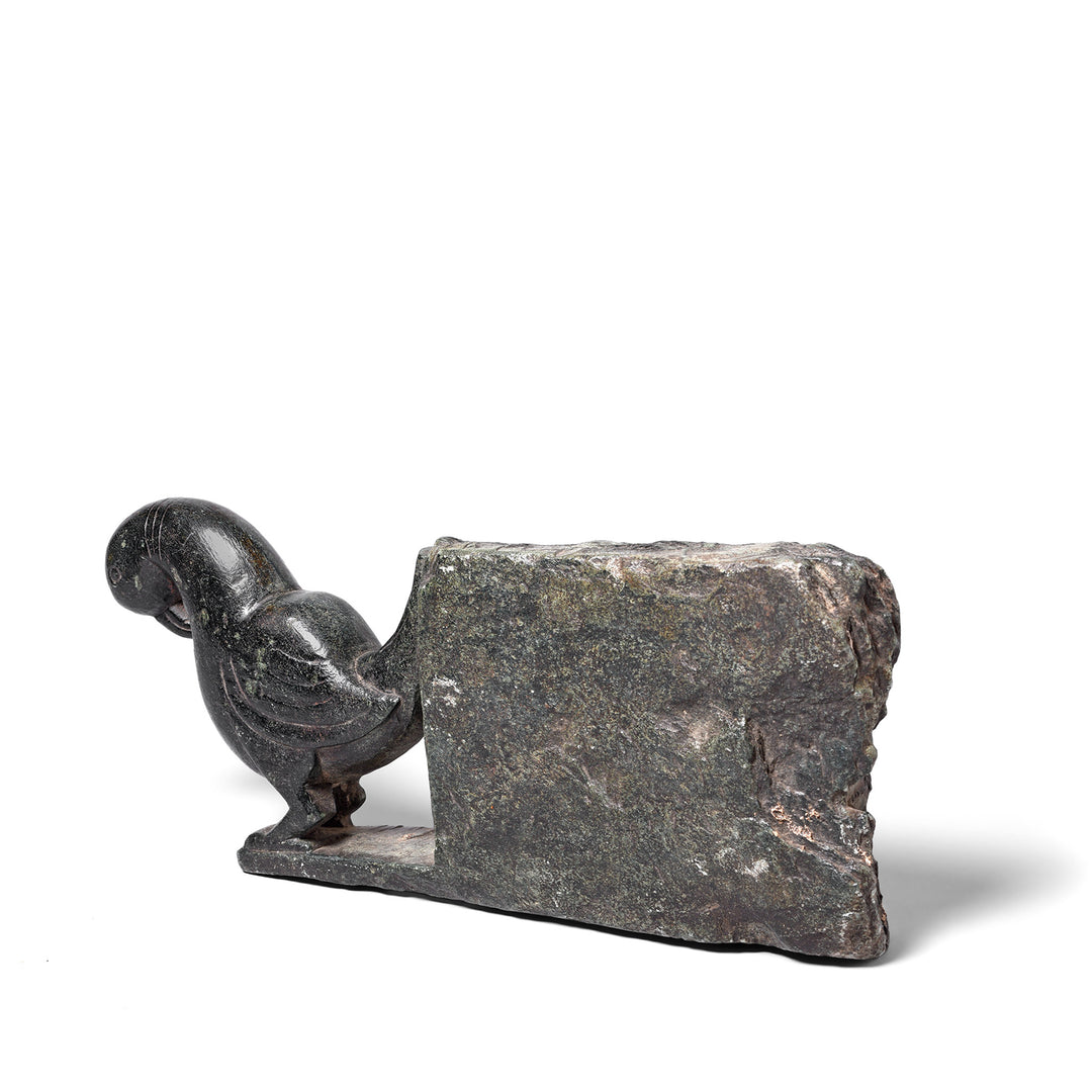 Rear View Of Antique Stone Khunti Parrot Turban Hanger | Indigo Antiques