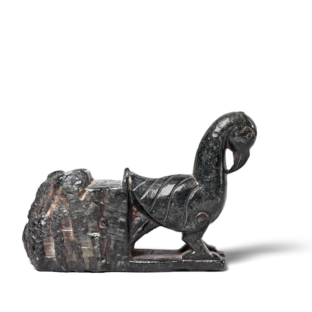 Soapstone Peacock Turban Hanger From Dungapur - 19th Century