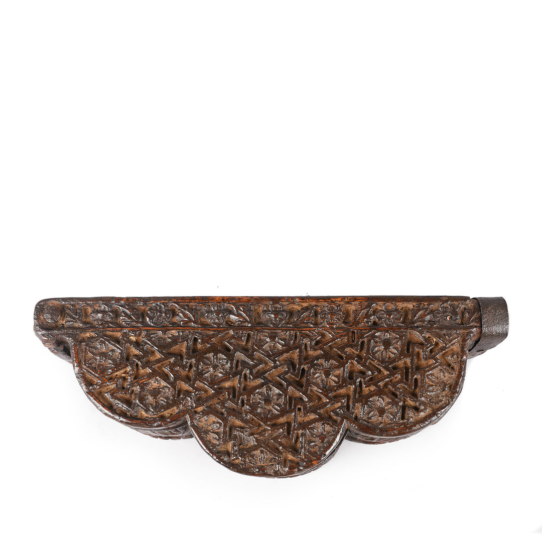 Top Down View Of Antique Carved Teak Balance Box From Rajasthan | Indigo Antiques