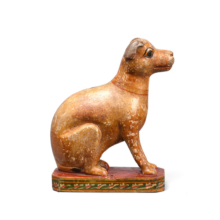 Antique Polychromed Indian Dog Figure From Surat | Indigo Antiques
