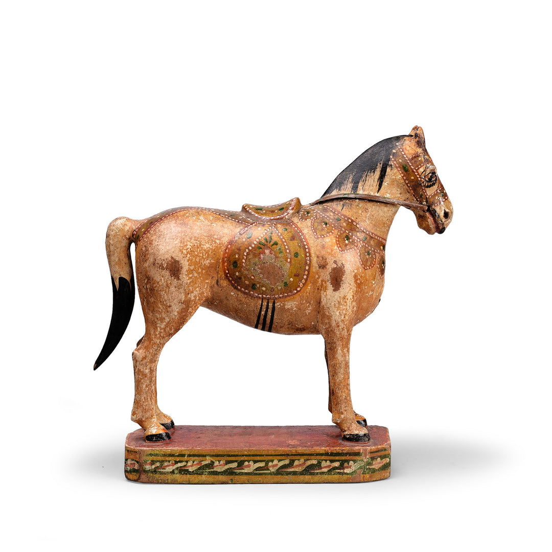 Antique Polychromed Indian Horse Figure From Surat | Indigo Antiques