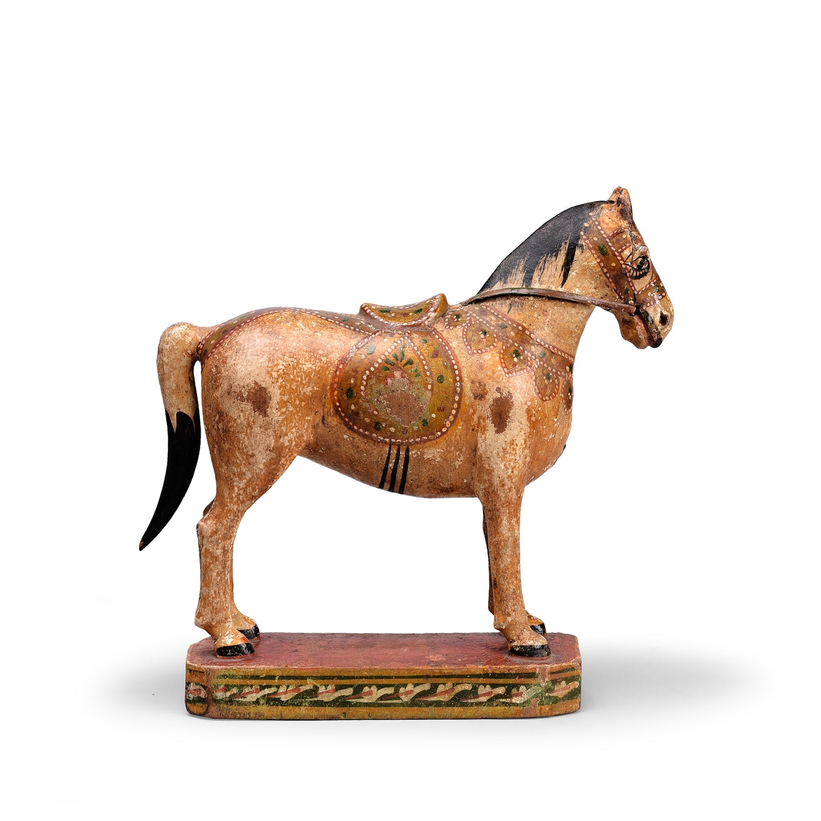 Antique Polychromed Indian Horse Figure From Surat | Indigo Antiques