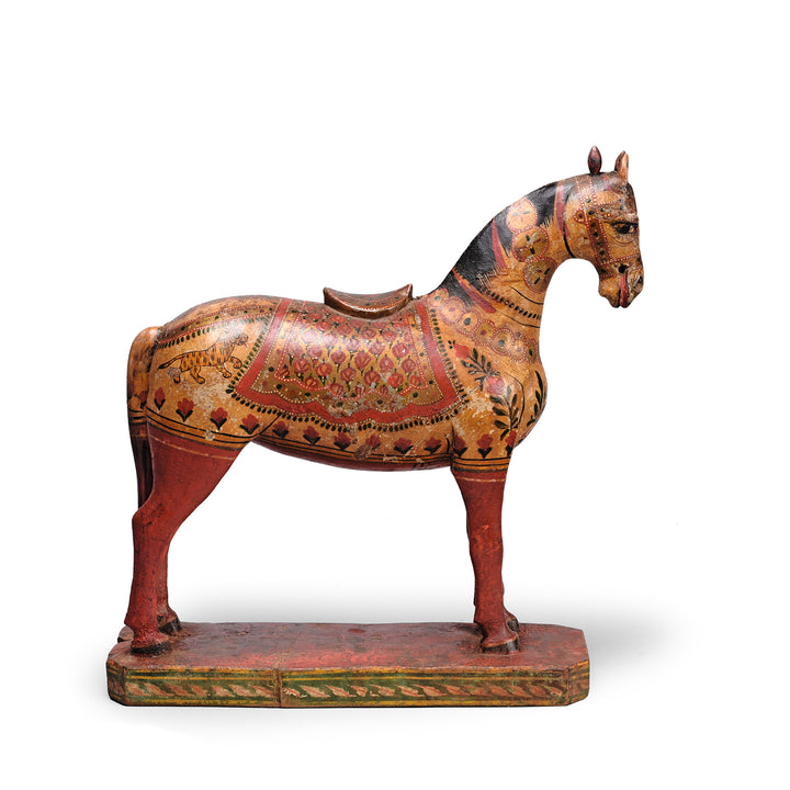 Antique Polychromed Indian Horse Figure From Surat | Indigo Antiques