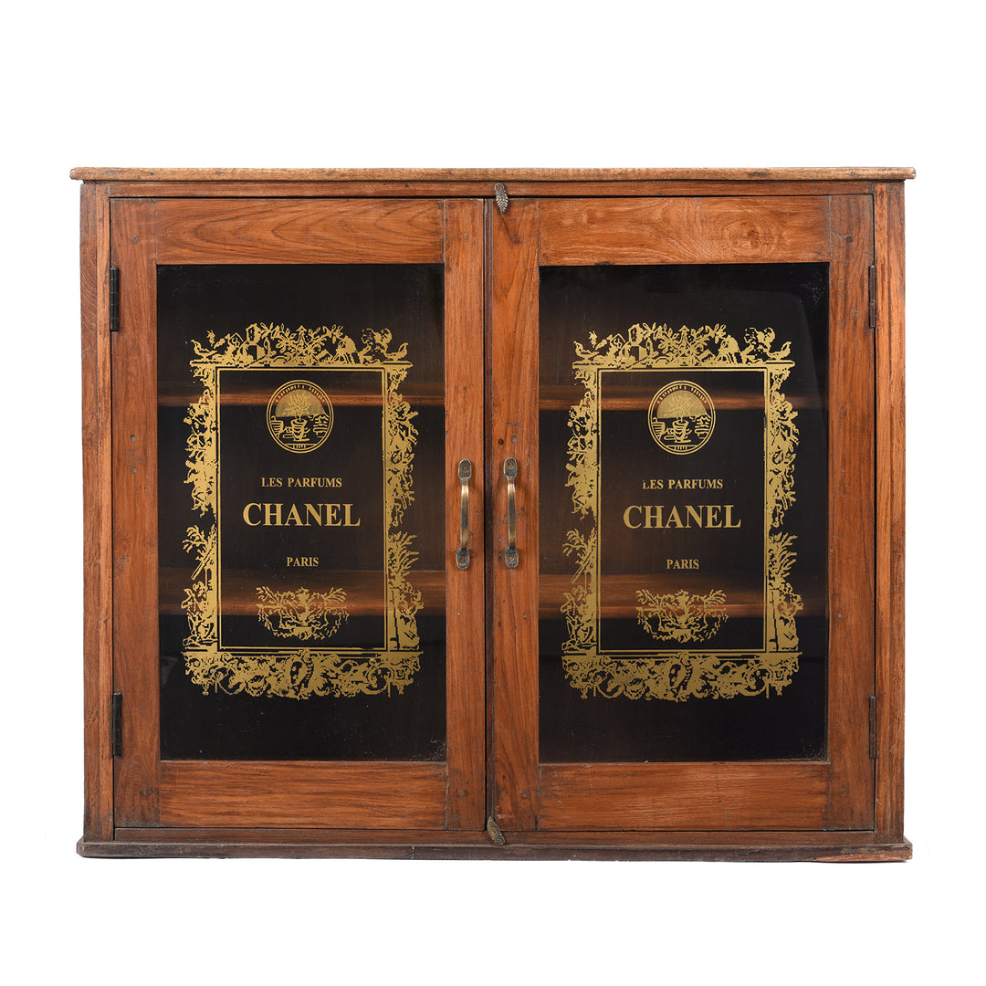 Glazed Teak 'Chanel' Wall Cabinet  | Indigo Antiques