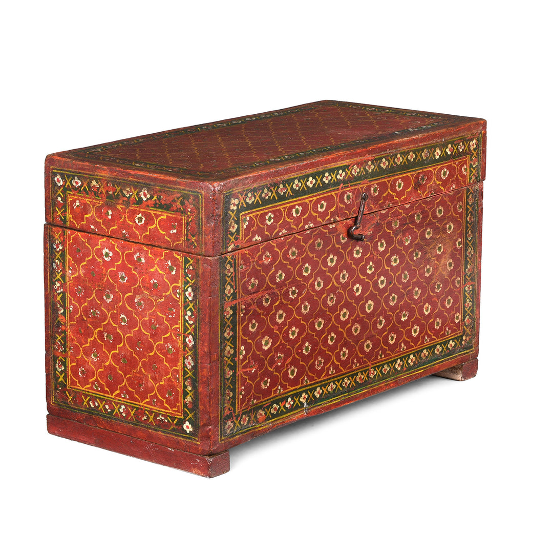 Angled View Of Antique Indian Jain Prayer Book Box From Gujarat | Indigo Antiques