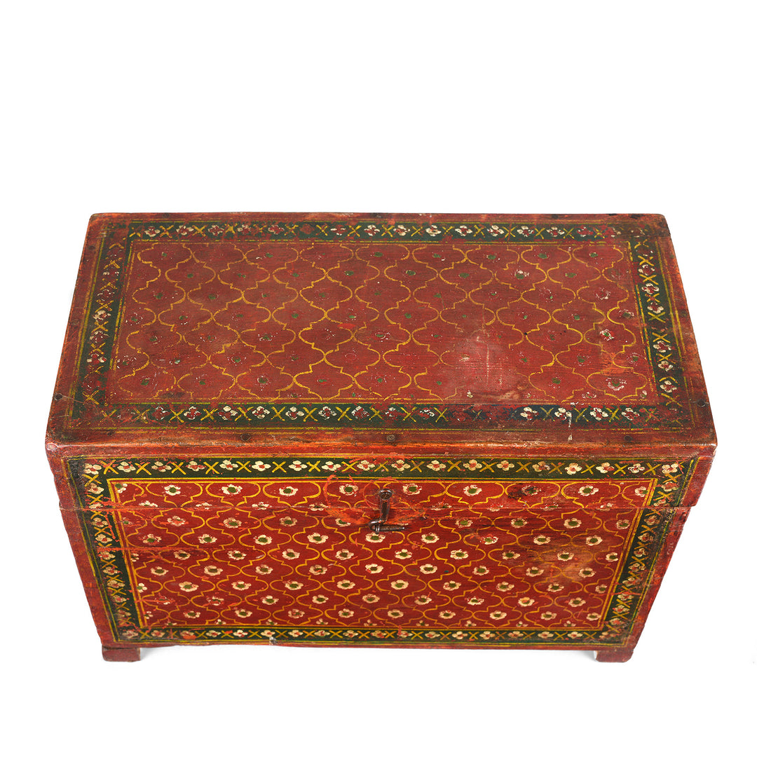 Top Down View Of Antique Indian Jain Prayer Book Box From Gujarat | Indigo Antiques