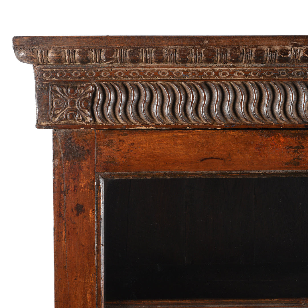 Corner Detail From Antique Anglo Indian Glazed Book Cabinet | Indigo Antiques
