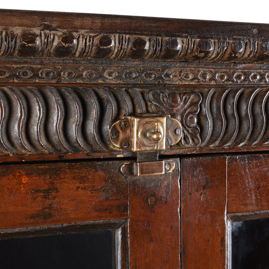 Latch Detail From Antique Anglo Indian Glazed Book Cabinet | Indigo Antiques