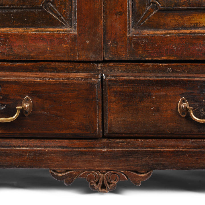 Carving Detail From Antique Anglo Indian Glazed Book Cabinet | Indigo Antiques