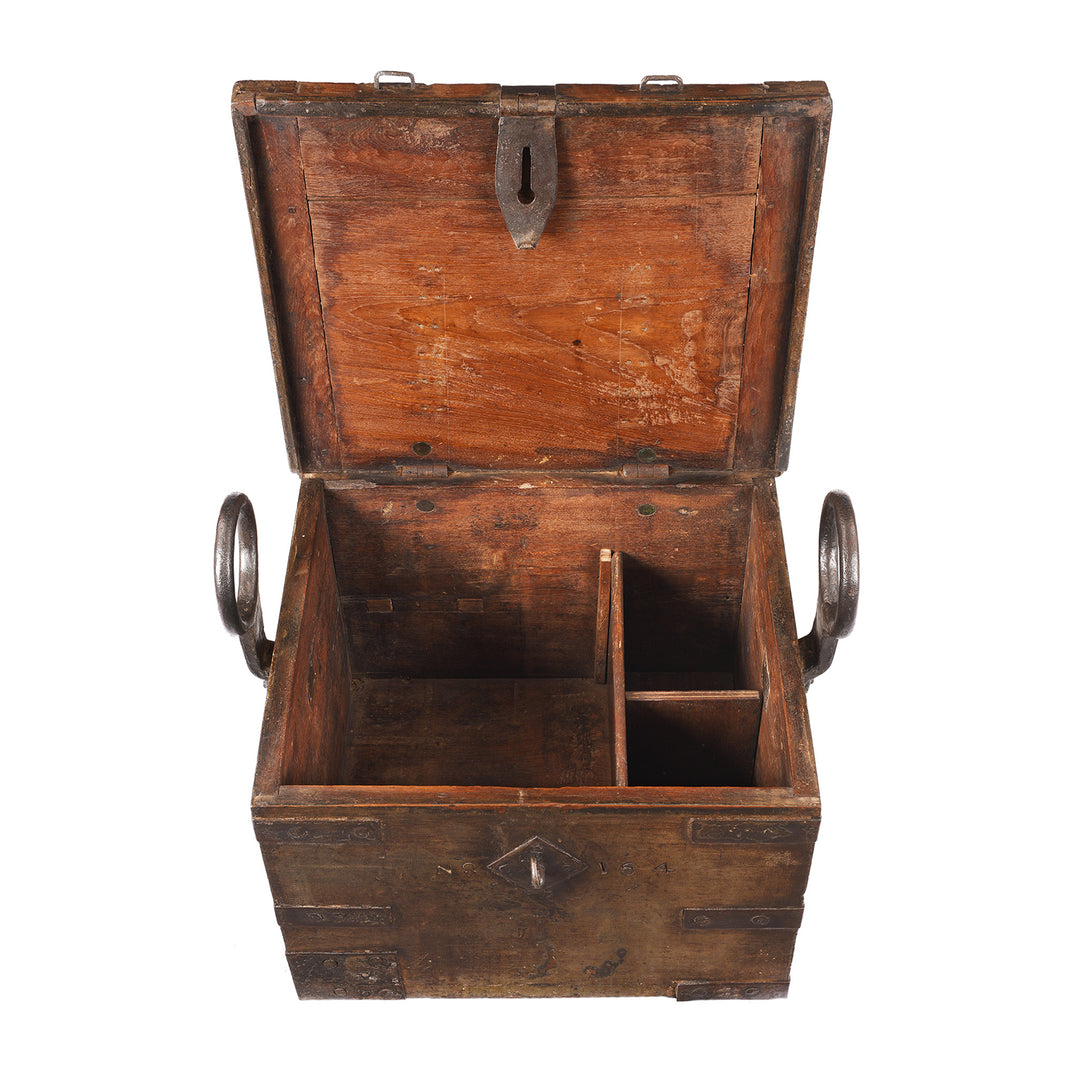 Interior Of Iron Bound Teak Ammunition Limber Chest | Indigo Antiques