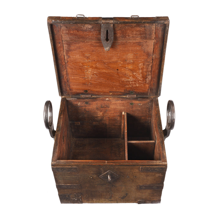Interior Of Iron Bound Teak Ammunition Limber Chest | Indigo Antiques