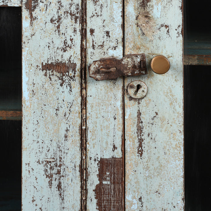 Detail From Old Painted Glazed Sideboard With Green Marble Top | Indigo Antiques